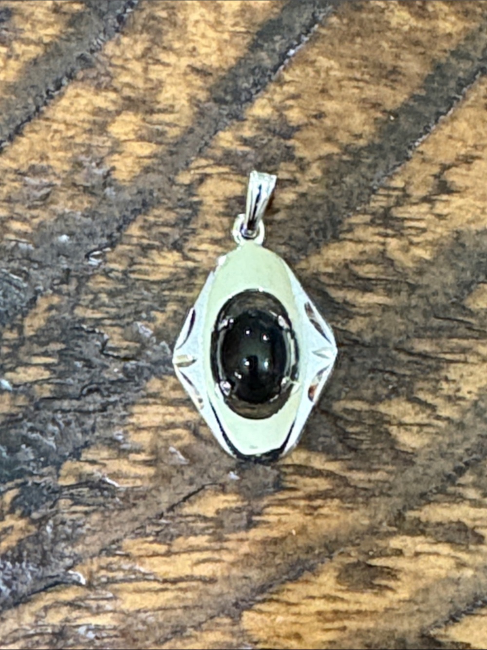Sterling Silver Black Onyx Oval Pendant - Women's Jewelry